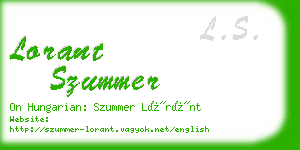 lorant szummer business card